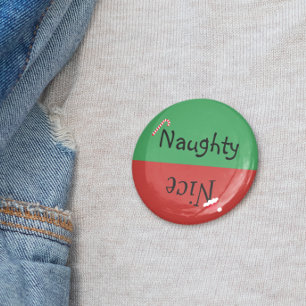 Jul Naughty Nice Funny Red Grönt Knapp