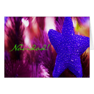 Jul Navidad Blue Star I Hälsningskort