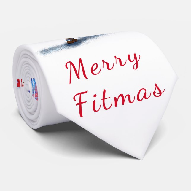 Jul Neck Tie Bodybyggder Santa med presenter Slips (Rullad)