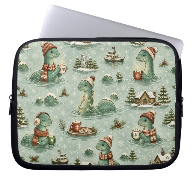 Jul Nessie Loch Ness Odjur Mysig Kryptider  Laptop Fodral (Framsidan)