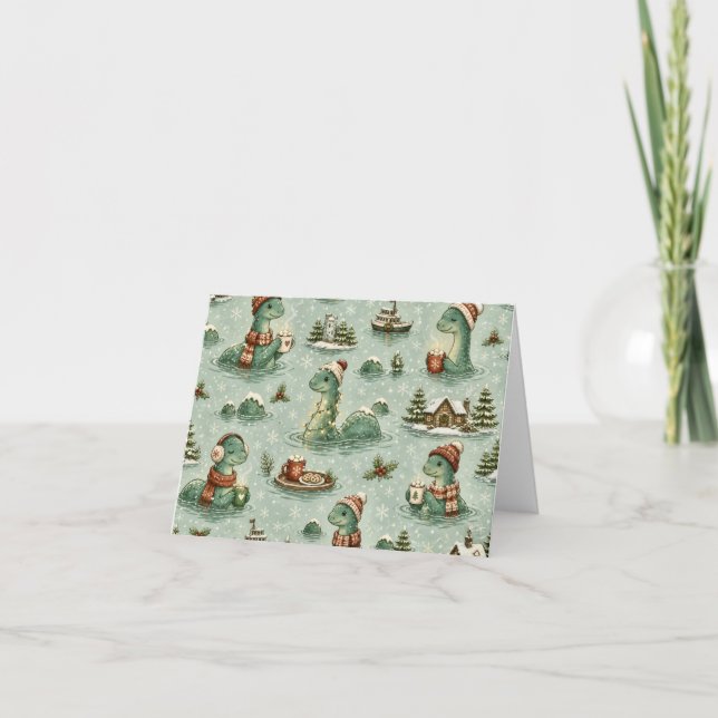 Jul Nessie Loch Ness Odjur Mysig Kryptider  Tack Kort (Framsida)