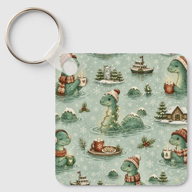 Jul Nessie Loch Ness Odjuret Mysiga Kryptider  Nyckelring (Framsida)