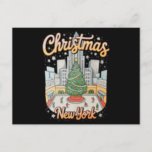 Jul New York NY Xmas Resa Högtidsperiod Helg Vykort