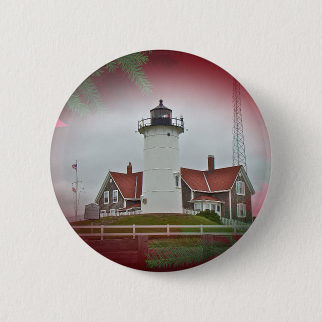 Jul Nobska Point Lighthouse Knapp (Framsida)