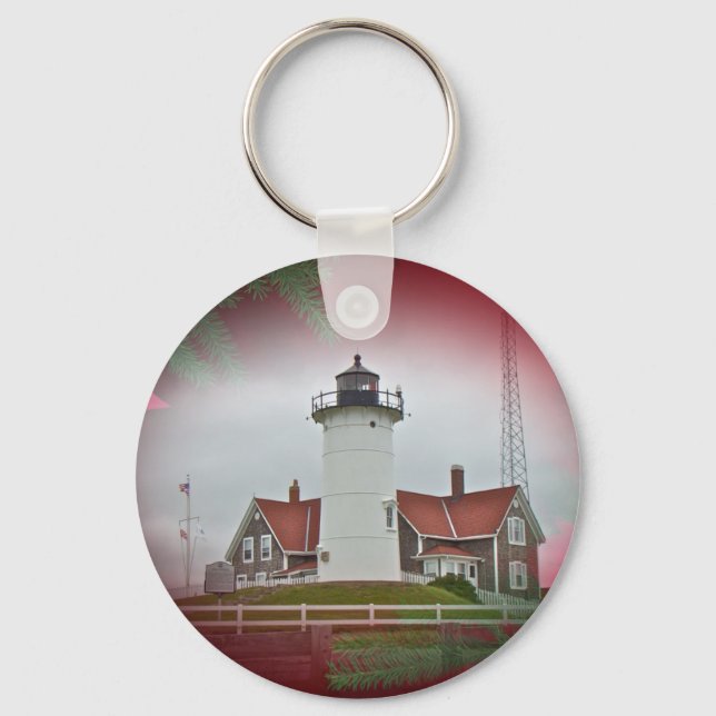 Jul Nobska Point Lighthouse Nyckelring (Framsida)