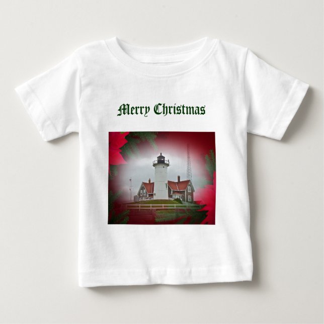 Jul Nobska Point Lighthouse T-shirt (Framsida)