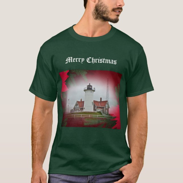 Jul Nobska Point Lighthouse T-shirt (Framsida)