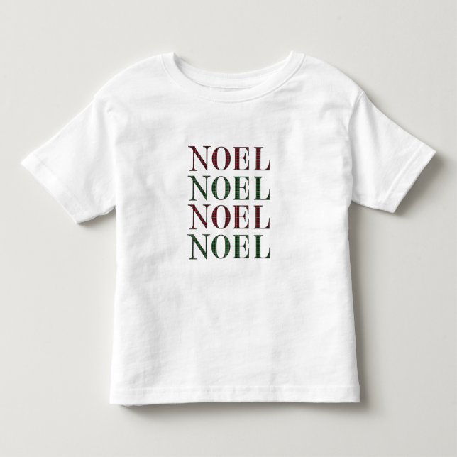 Jul Noel Red & Grönt Play Mönster Helgdag T Shirt (Framsida)