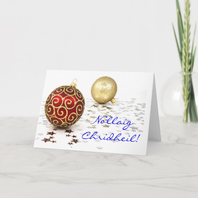 Jul Nollaig Chridheil II-Helgdag kort (Framsida)