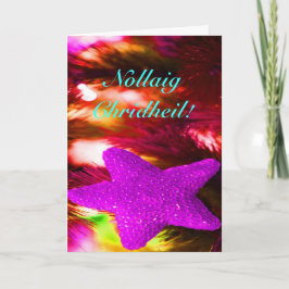 Jul Nollaig Chridheil Lila Star II Helgdag Helgkort