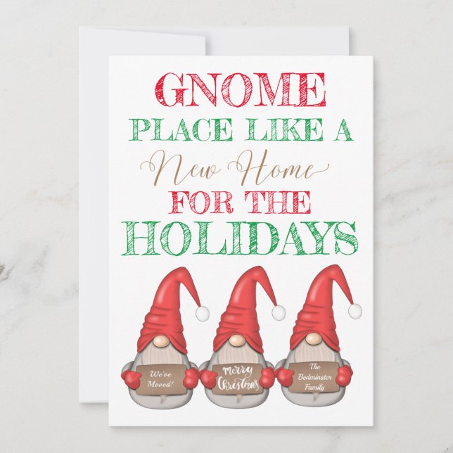 Jul Nordic Gnome New Home för Helgdagarna Meddelande (Framsida)