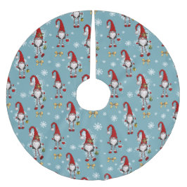 Jul Nordic Gnomes Blue Mönster Julgransmatta Borstad Polyester