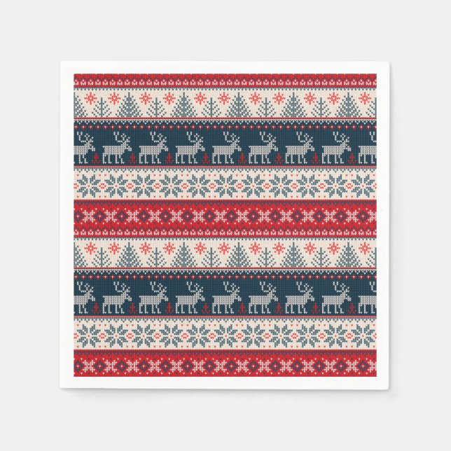 Jul Nordic Thated Ugly Sweater Mönster Hjort Pappersservett (Framsidan)