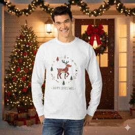 Jul Nordisk Geometrisk Ren T Shirt