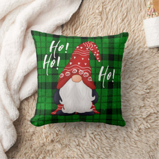 Jul Nordisk Gnome Grön Karo Kudde