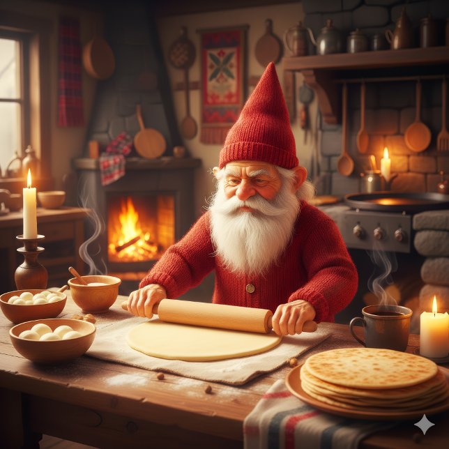 Jul Norsk Nisse Gör Lefse, Mugg (Skapare uppladdad)