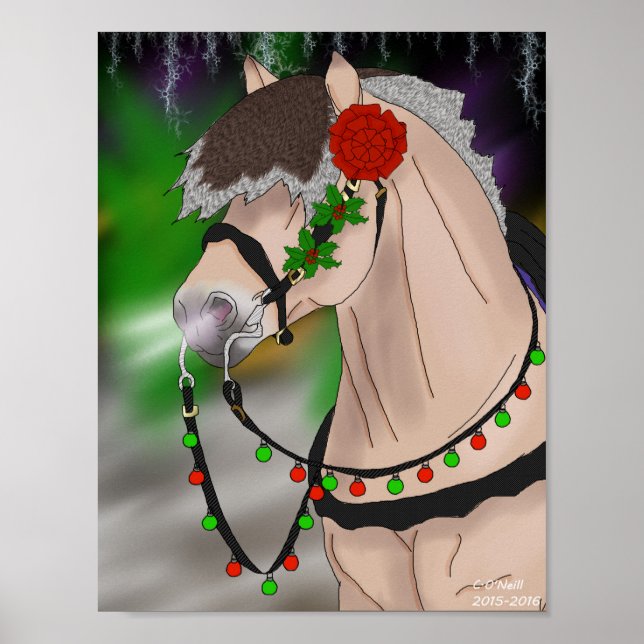 Jul Norska Fjord Horse Poster (Framsidan)