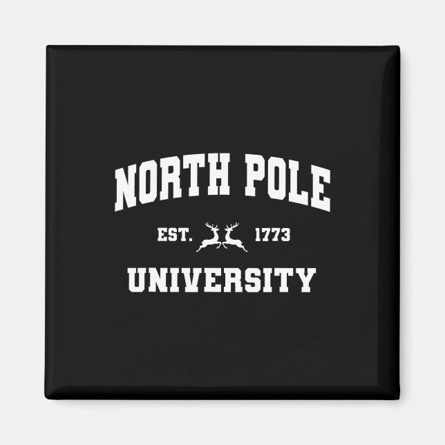 Jul North Pole Universiteten Santa Workshop Elv Magnet (Framsidan)