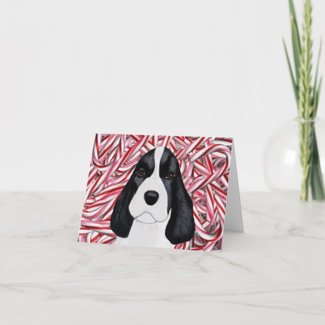 Jul Notecard för valp för Spaniel för engelsk Helgkort (Framsida)