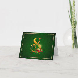 Jul Notecard-ljus med tända ljus, inledande S Helgkort