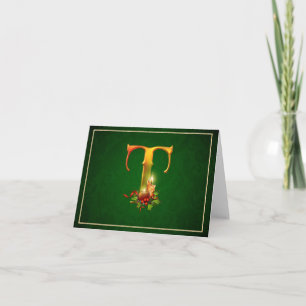 Jul Notecard-ljus med tända ljus, inledande T Helgkort