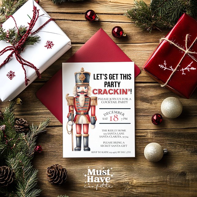 Jul nötknäppare Låt oss få den här festen att knäp Julkort (Skapare uppladdad)