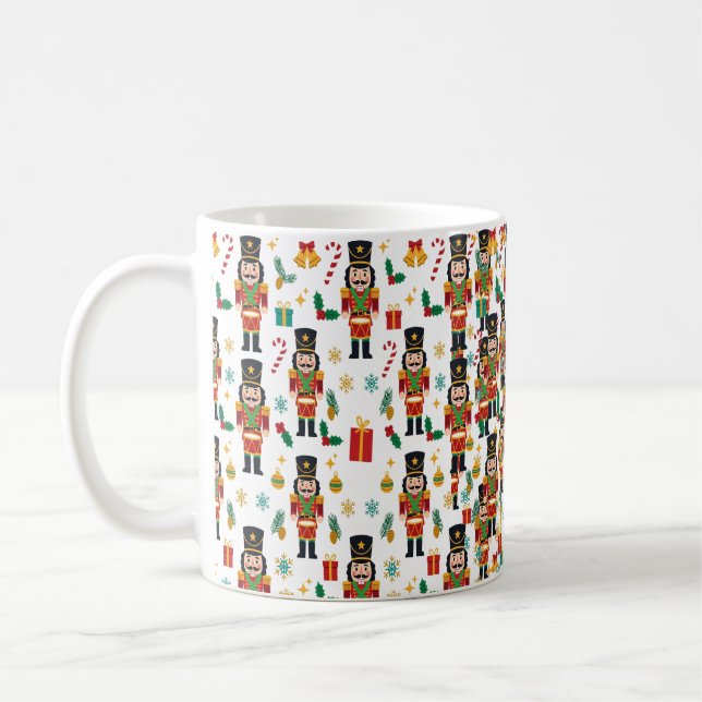 Jul Nötknäppare Soldat Mönster Kaffemugg (Vänster)