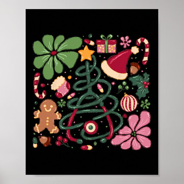 Jul Nurse Boho Flower Stethoscope Xm Poster (Framsidan)