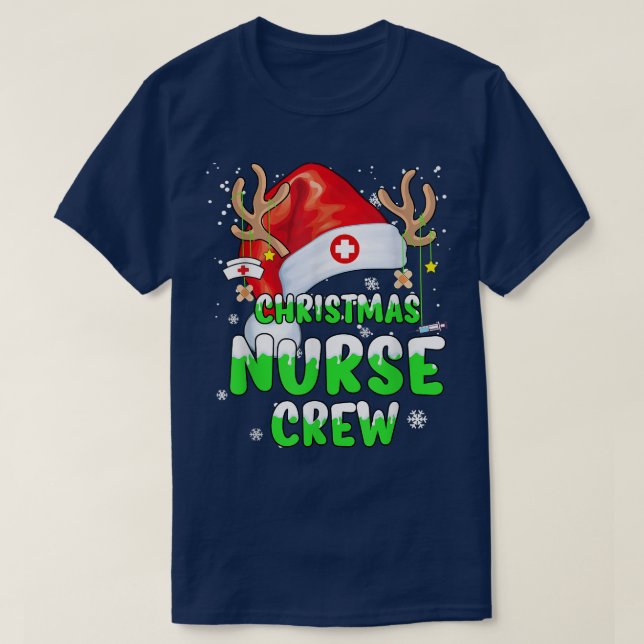 Jul Nurse Crew Squad Julafton Nursing Pajama Cos T Shirt (Design framsida)