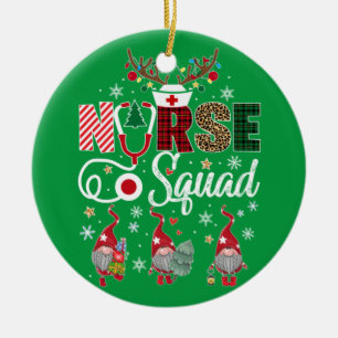 Jul Nurse Crew Squad Julafton Nursing Pajamas Julgransprydnad Keramik