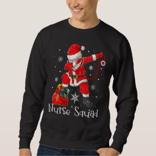 Jul Nurse Crew Squad Julafton Nursing Pajamas Ou Lång Ärmad Tröja