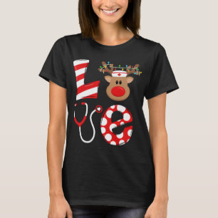 Jul Nurse Kärlek NICU RN ER Santa Reindeer Nur T Shirt