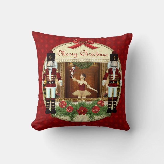 Jul Nutcracker Ballerina Decorative Pillow Kudde (Framsida)