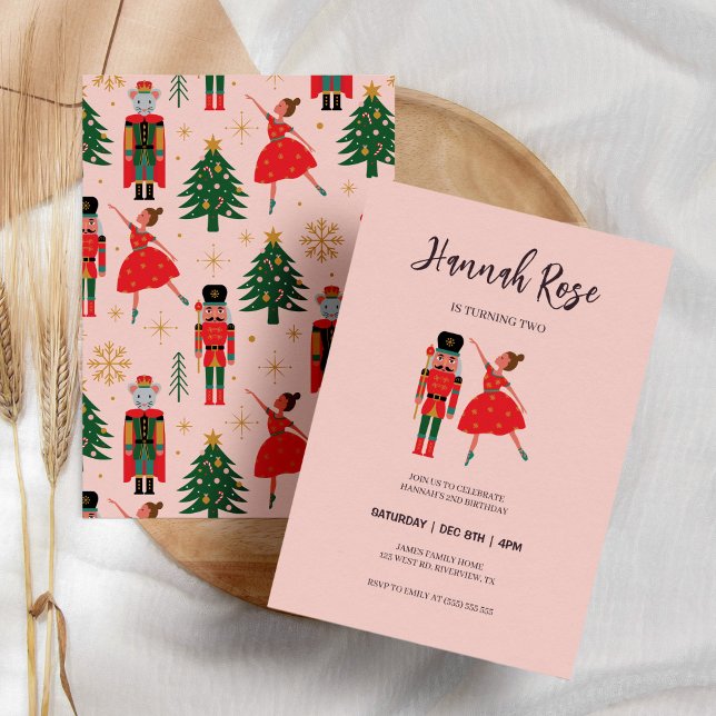 Jul Nutcracker Ballerina Flicka Inbjudningar (Skapare uppladdad)