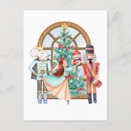Jul Nutcracker Ballerina Mouse Kung Vykort