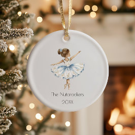 Jul Nutcracker Ballerina Watercolor Photo Julgransprydnad Keramik