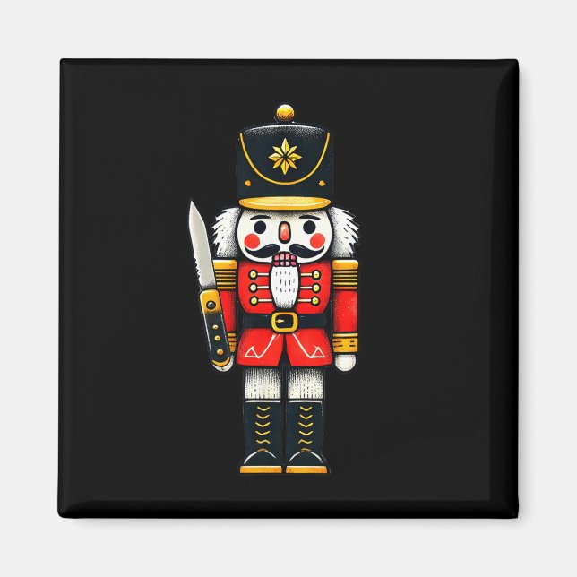 Jul Nutcracker Ballet Julafton Helgdag Roligt Paja Magnet (Framsidan)