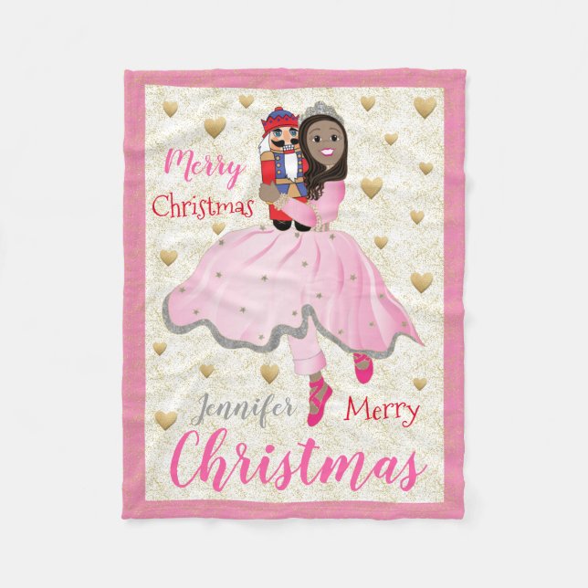 Jul Nutcracker Ballet Rosa Fleece Blanket Sm (Framsidan)