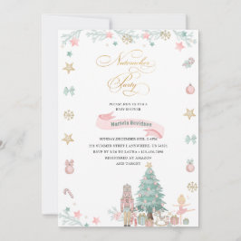 Jul Nutcracker Ballet Rosa vattencolor baby Inbjudningar