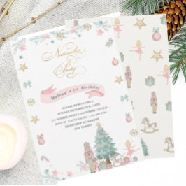 Jul Nutcracker Ballet Rosa vattencolor baby Inbjudningar