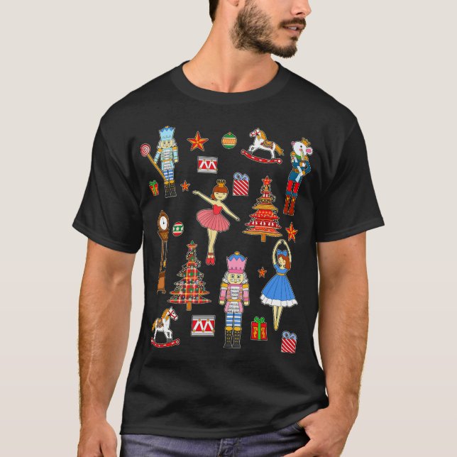 Jul Nutcracker Gift Girls Ballet Julafton PJs Fo T Shirt (Framsida)