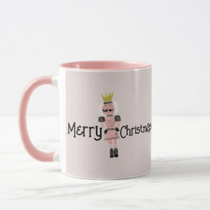 Jul Nutcracker Handdragen Rosa Soldier Doodle Mugg