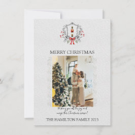 Jul Nutcracker Holly Ram med Photo Julkort