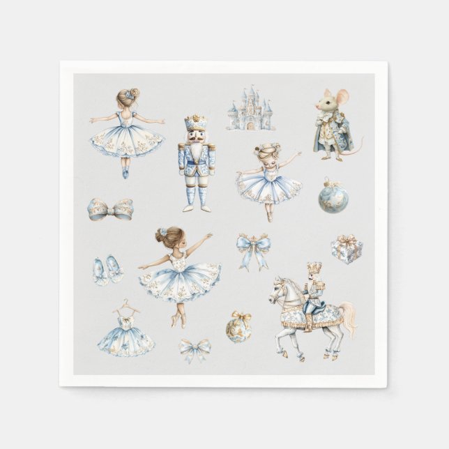 Jul Nutcracker Mönster Watercolor Pappersservett (Framsidan)