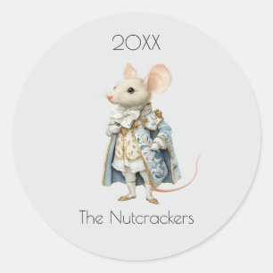 Jul Nutcracker Mouse Kung Watercolor Runt Klistermärke
