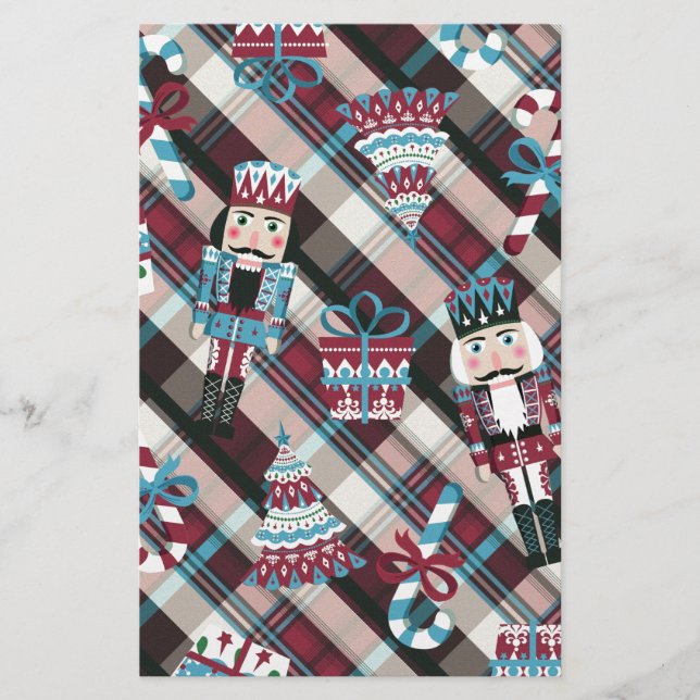 Jul Nutcracker Play Blue Burgundy Brevpapper (Framsida)