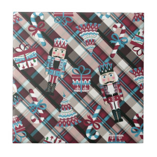 Jul Nutcracker Play Blue Burgundy Kakelplatta