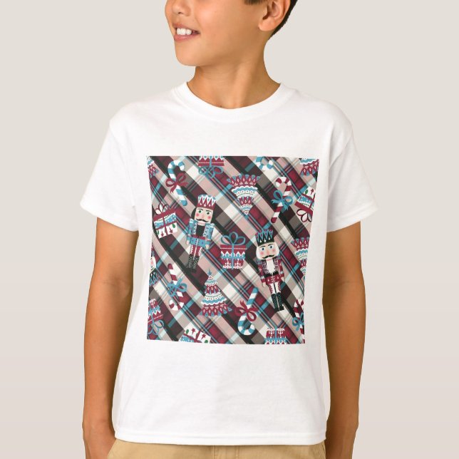 Jul Nutcracker Play Blue Burgundy Tee Shirt (Framsida)