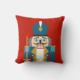 Jul Nutcracker Red Background Pillow Fodral Kudde