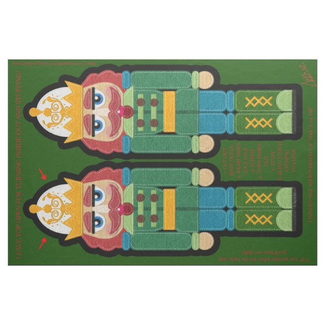 Jul Nutcracker Soldier Soft Doll Kit Cute Tyg (Fat Quarter)